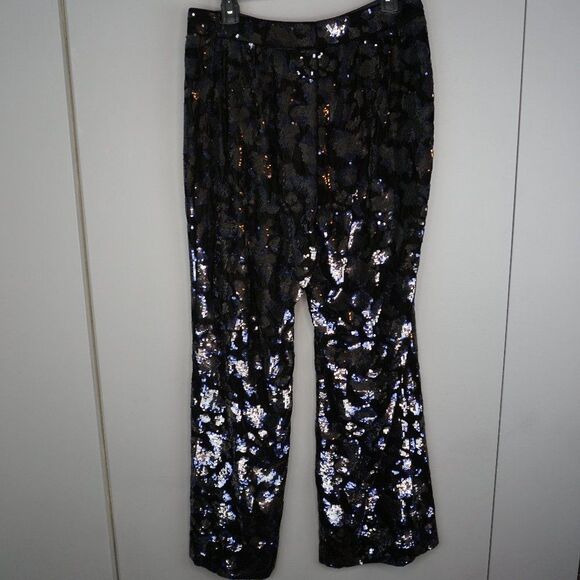 New Lafayette 148 New York Embellished Velvet Gates Bootcut Black Pant size 6 - Picture 11 of 16